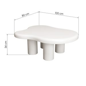 Stolik kawowy Vercelli 100 cm, biały