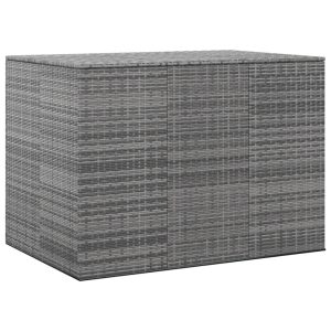 Skrzynia na poduszki ogrodowe 145x100x103 cm szara, rattan PE