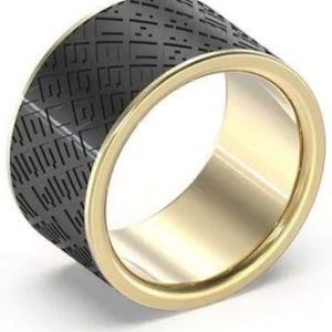 Biżuteria GUESS JUMR03226JWYG. Pierścionek, Kolor czarny. Mężczyzna.