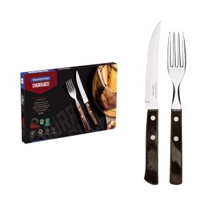 Zestaw sztućców do mięsa/grillowania Tramontina POLYWOOD FSC 12 szt. 29899/199 brązowy