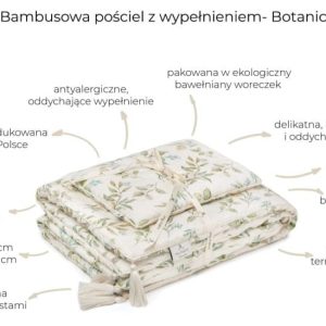 Bambusowa pościel z wypełnieniem 75x95 - botanic