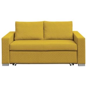 Sofa 2-osobowa tapicerowana żółta Derpik