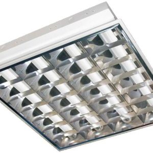 Oprawa rastrowa EVG 4x18W - podtynkowa - przystosowana do świetlówek LED