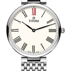 Zegarek TITONI TQ52718S-608. Kwarcowy, Kolor biały. Mężczyzna.