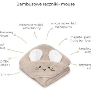 Bambusowy ręcznik powder pink - mouse