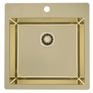 Alveus Monarch PURE 30 ZŁOTO QC zlewozmywak stalowy 515x525mm Odpływ Quick Close