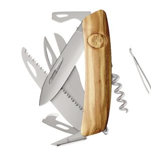 Swiza D09R AM SAW & SCISSORS Wood Olive (KNR.0136.6310)