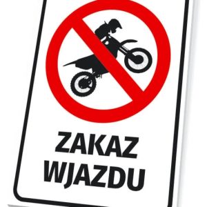 Tabliczka: Zakaz wjazdu motocykli motocross