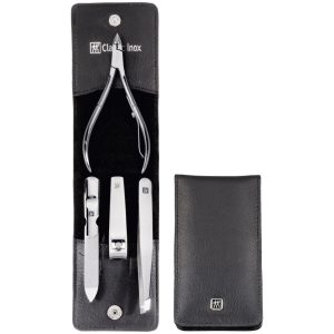 ZWILLING CLASSIC INOX Zestaw podróżny - czarne skórzane etui, 4 elementy