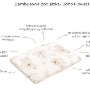 Bambusowa poduszka 25x35 - boho flowers