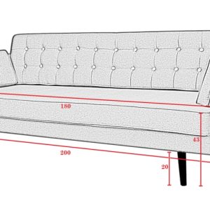 Sofa 3-osobowa tapicerowana fioletowa Cavan