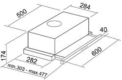 Zabudowa Okapy kuchenne Teleskopowe Okapy teleskopowe 50 cm